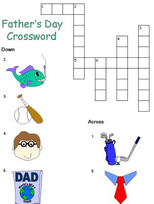 Father S Day Crossword Puzzle Crossword Fathers Day Crossword Puzzle