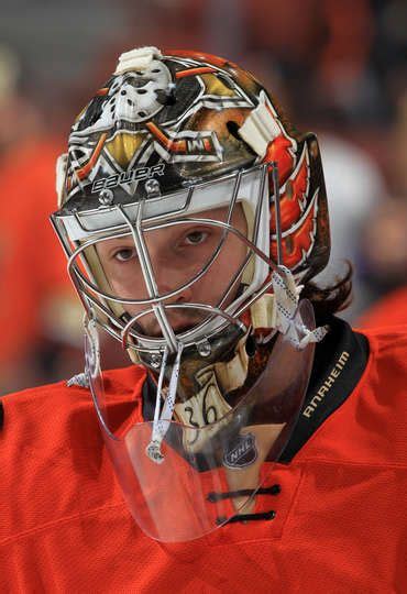 Anaheim Ca January 10 John Gibson 36 Of The Anaheim Ducks Looks On