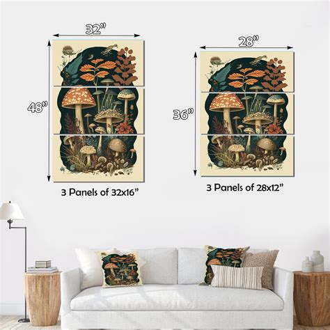 Designart Vintage Mushrooms Amanita Muscaria Ii Floral Mushrooms