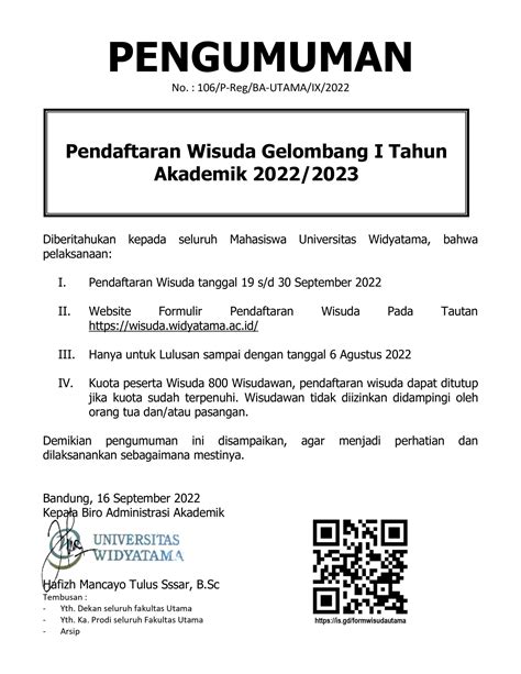 Pendaftaran Wisuda Gelombang I Tahun Akademik 2022 2023 FEB Manajemen D3