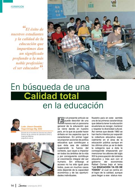 PDF En búsqueda de una calidad total en la Educación