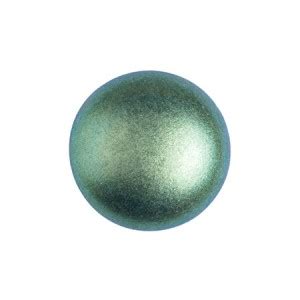 Cabochon Rond En Verre Par Puca 14 Mm Green Turquoise Metallic Mat