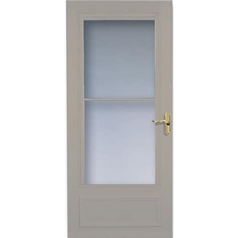 Larson Savannah 32 In X 81 In Sandstone Mid View Universal Reversible Wood Core Storm Door In