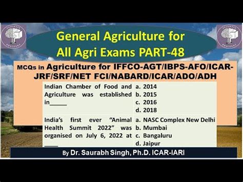 General Agriculture Mcqs Part For Iffco Agt Icar Jrf Srf Net