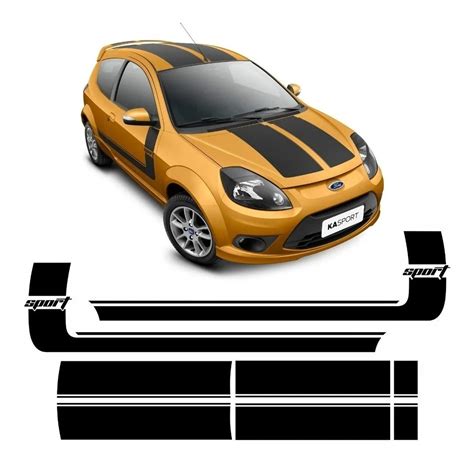 Kit Faixas Adesivos Ford Ka Sport Preto Fosco Mercado Livre