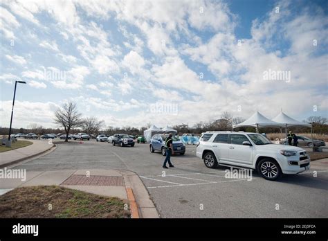 February 21 2021 Vehicles Wait In Line At The Onion Creek Soccer