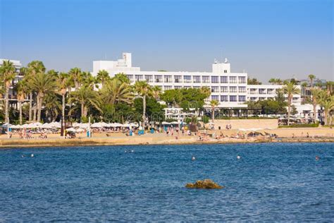 Municipal Sand Beach And Almyra Hotel In Paphos Cyprus Featuring