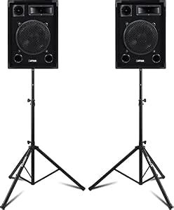 VONYX MAX 10 Passive DJ Disco PA Speakers Pair With Stands 500W