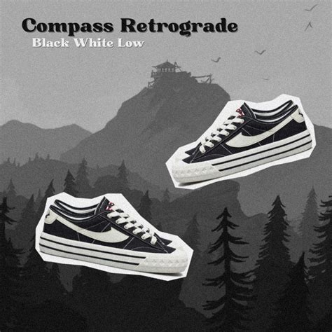 Jual Sepatu Compass Retrograde Black White Low Shopee Indonesia