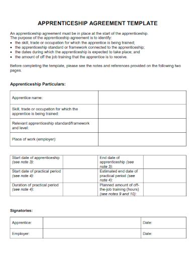 Free Apprenticeship Agreement Samples In Google Docs Ms Word