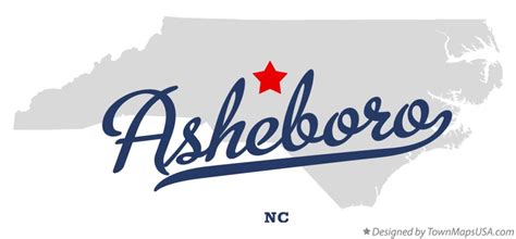 Map of Asheboro, NC, North Carolina