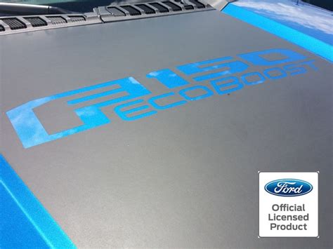 Ford F 150 Hood Stripe Wecoboost Logo Vinyl Decals 2015 2020 Stangmods Llc