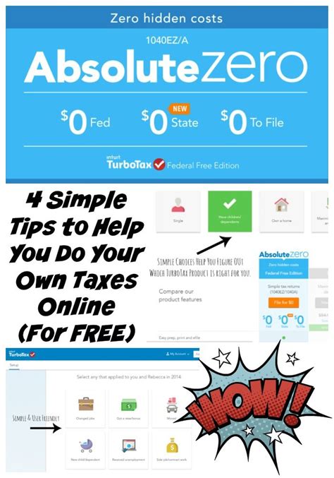 Four Simple Tips To Help You Do Your Own Taxes Online For Free Bare