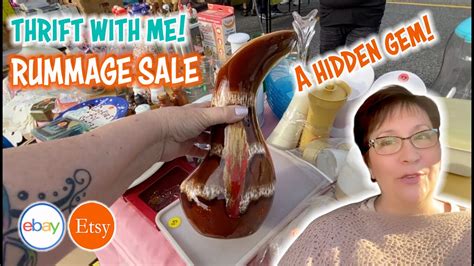 Thrift With Me Outdoor Rummage Sale Found A Hidden Gem To Resell On Ebay And Etsy Part 1 Youtube