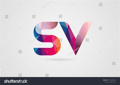 Alphabet Letter Sv S V Logo Stock Vector Royalty Free 1130465363