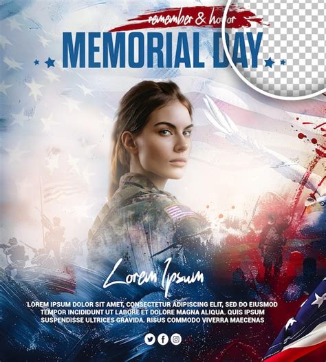 Premium PSD PSD Memorial Day Editable Post Design For Social Media