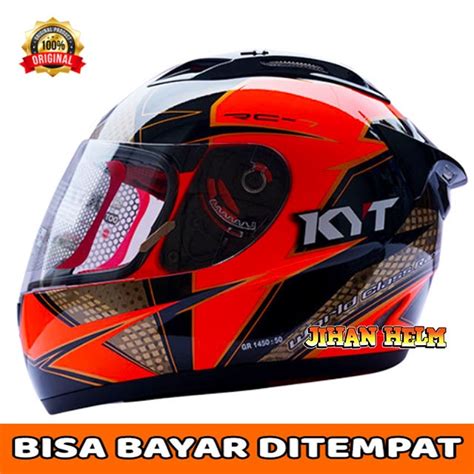 Jual Helm Kyt Helm Kyt Full Face Rc Motif Rc Seven Red Fluo Gold