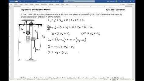 Dynamics Dependent Motion Example 1 Youtube