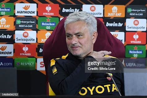 José Mourinho Head Coach Of As Roma Gestures Ahead Of Their Uefa