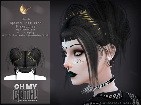 The Sims Resource Oh My Goth Ozul Hair Ties Hat Category