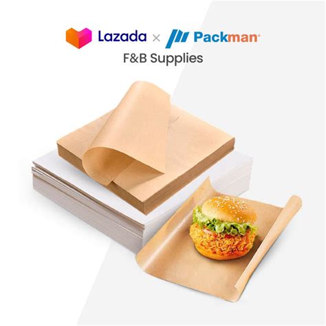 100pcs Grease Proof Burger Paper Burger Wrap Unbleached Precut