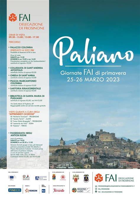 Giornate FAI Di Primavera 2023 Benvenuti In Ciociaria In Provincia Di