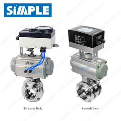 Pneumatic Actuated Sanitary Butterfly Valve Intelligent Il Top Control