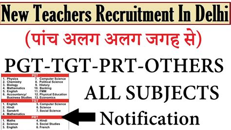 5 NOTIFICATION IN DELHI NEW PGT TGT PRT TEACHERS RECRUITMENT 2023 ALL