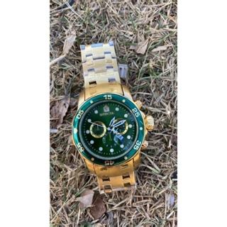 relógio invicta pro driver dourado verde azul preto masculino luxo