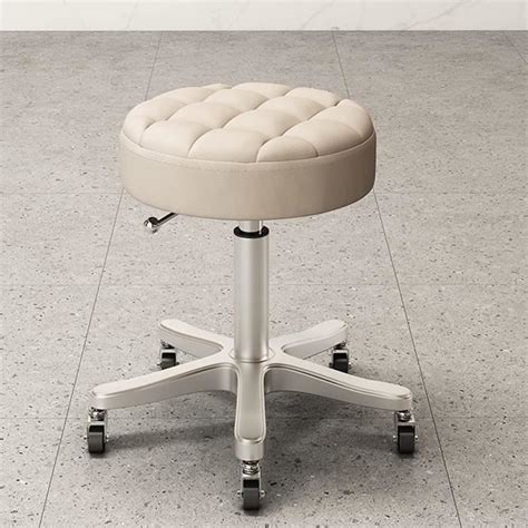 Weye Tabouret Roulant Sur Roulettes En Cuir Synth Tique Rond R Glable