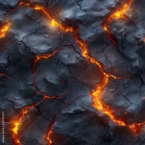 Lava Texture Fire Background Rock Volcano Magma Molten Hell Hot Flow Flame Pattern Seamless