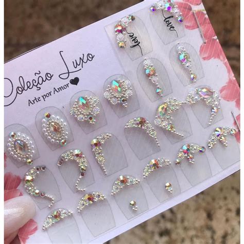 Joias De Unhas Luxo Adesivos De Unha Shopee Brasil