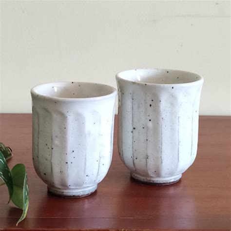 Japanese Yunomi Tea Cups Pair Kohiki Mentori J Okini Products