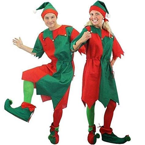 MENS WOMENS CHEEKY ELF FANCY DRESS COSTUME CHRISTMAS ELF COSTUME FOR