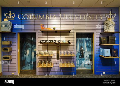 NEW YORK, NY -21 MAR 2022- View of Columbia University merchandise ...