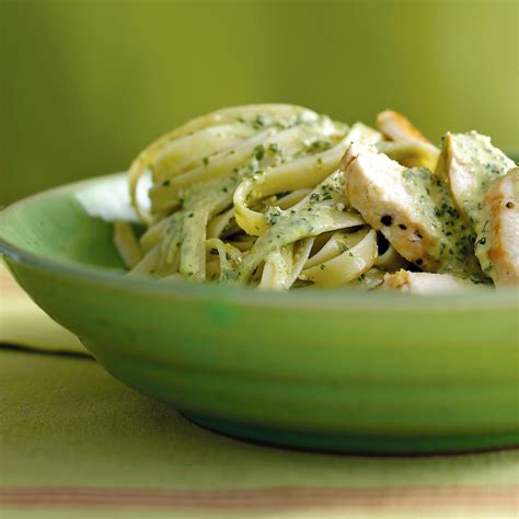 Chicken Fettuccine With Pesto Cream Sauce