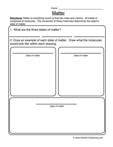 States Of Matter Worksheets Have Fun Teaching