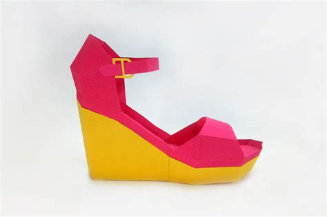 Diy High Heel Shoe 3d Papercraft By Paper Amaze Thehungryjpeg