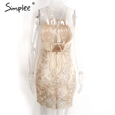 Simplee Halter Off Shoulder Summer Dress Women Hollow Out Party Lace