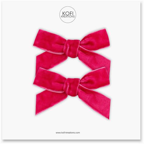 Large Velvet Hair Bow Clips