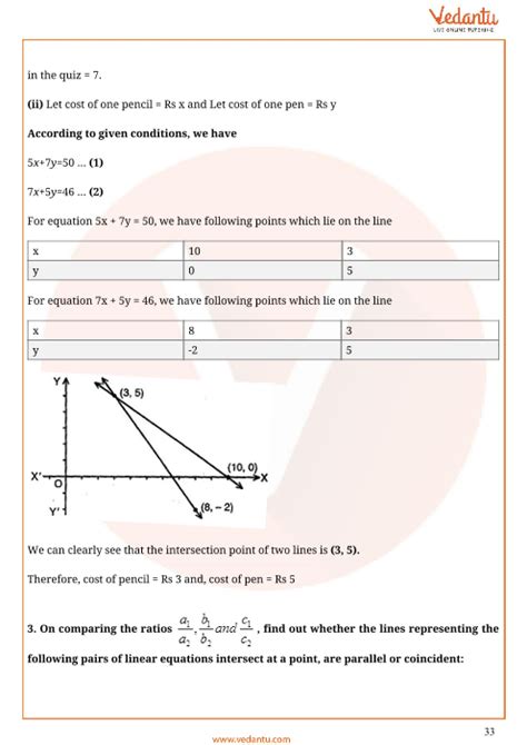 Cbse Class 10 Mathematics Chapter 3 Pair Of Linear Equations In Two