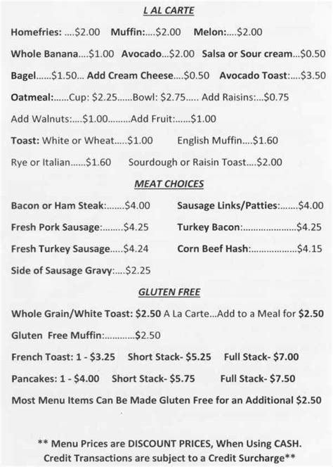 Water Street Cafe Menu, Geneva, NY