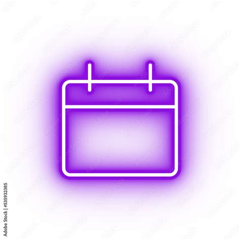 Neon Purple Calendar Icon Glowing Calendar Icon On Transparent