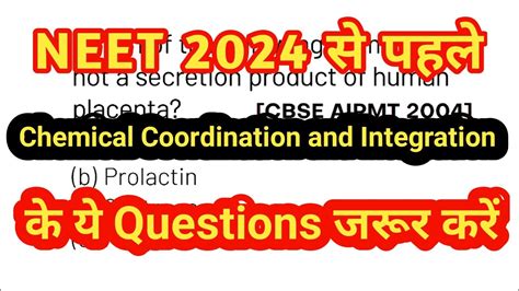 Questions Chemical Coordination And Integration Mcq For