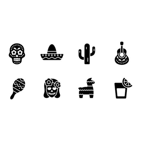 Premium Vector Set Of Mexico Icons Simple Line Art Style Icons Pack