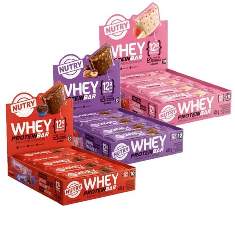 Barra De Prote Na Nutry Whey Protein Bar Caixa C Un De G