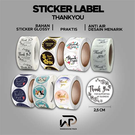 Jual 1 Roll 500 Pcs Stiker Label Tulisan Thank You For Your Order