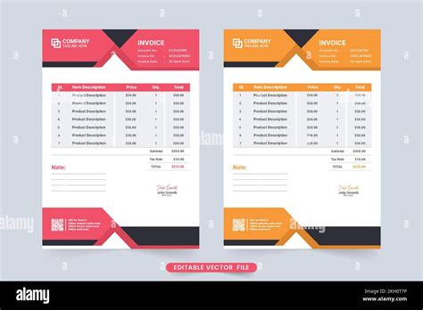 Minimal Invoice Template And Price Receipt Vector With Abstract Shapes