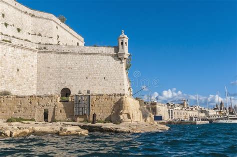 Fort Saint Angelo In Vittoriosa Birgu Malta As Seen From The Stock