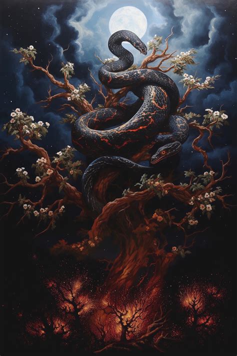 Serpent Artwork Occult Artwork Gallery Art Print Tree Of Death